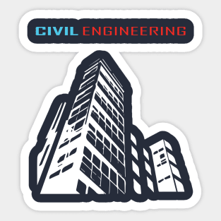 civil engineering, building engineer text logo Sticker